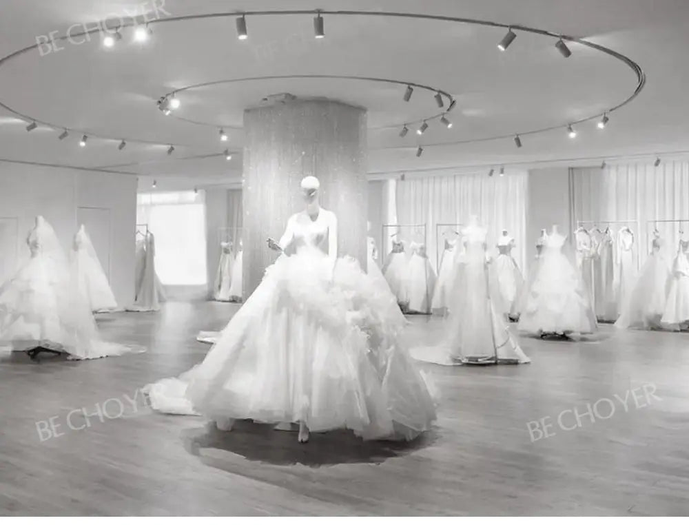BECHOYER Off Shoulder Wedding Dress 2025 Fashion Satin A-Line Court Train Princess Bride Gowns SN108 customized Vestido de Noiva