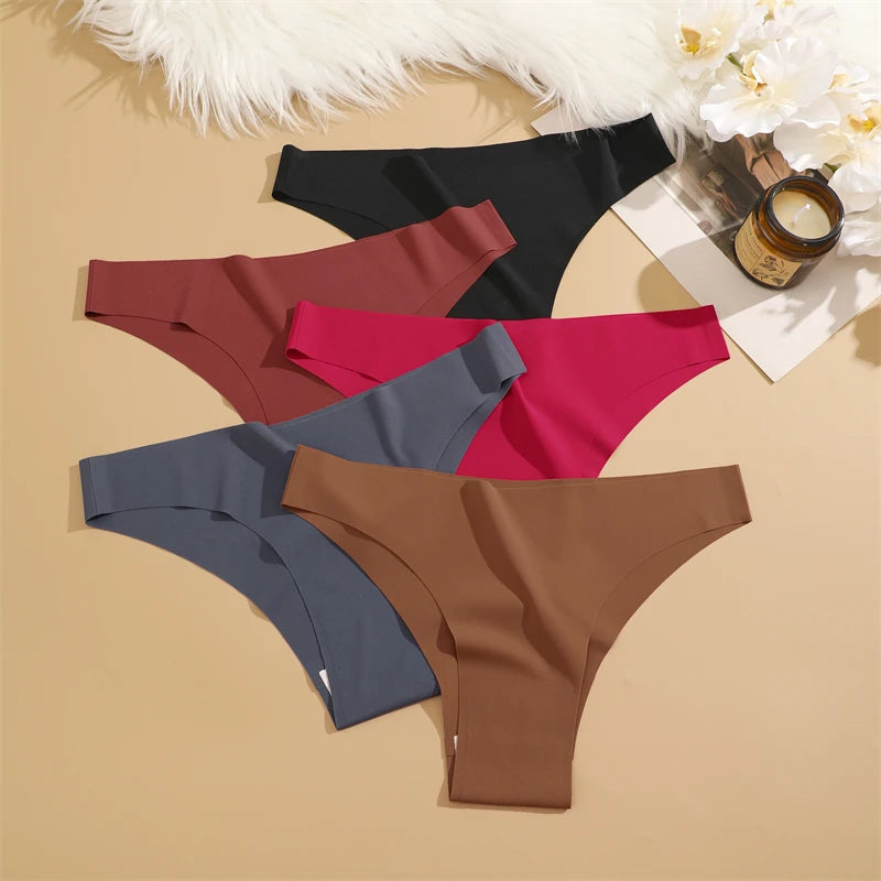 FINETOO 8Pcs Ultra-thin Seamless Underwear Women's Panties Sexy Low Waist Solid Brazilian Pants Female Plus Size Erotic Lingerie