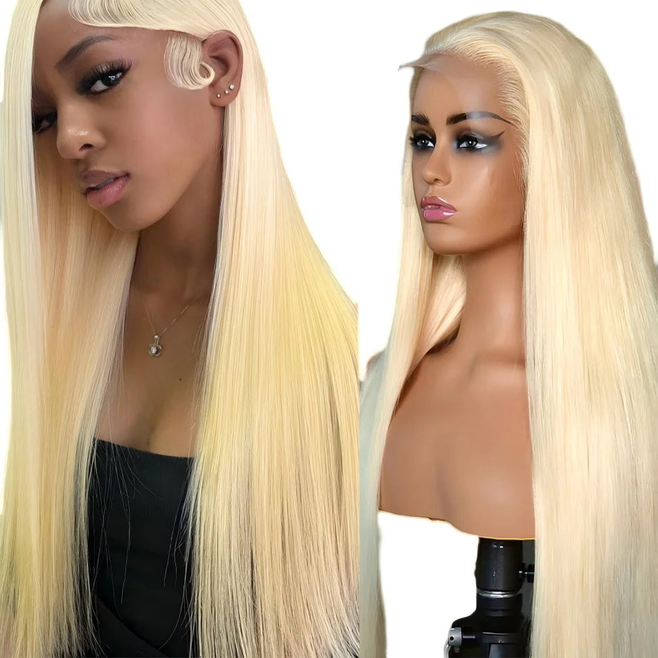 Brazilian blonde 613 30 inch bone straight human hair wigs 13x6 lace frontal wig 250 density 13x4 lace front wig for black women