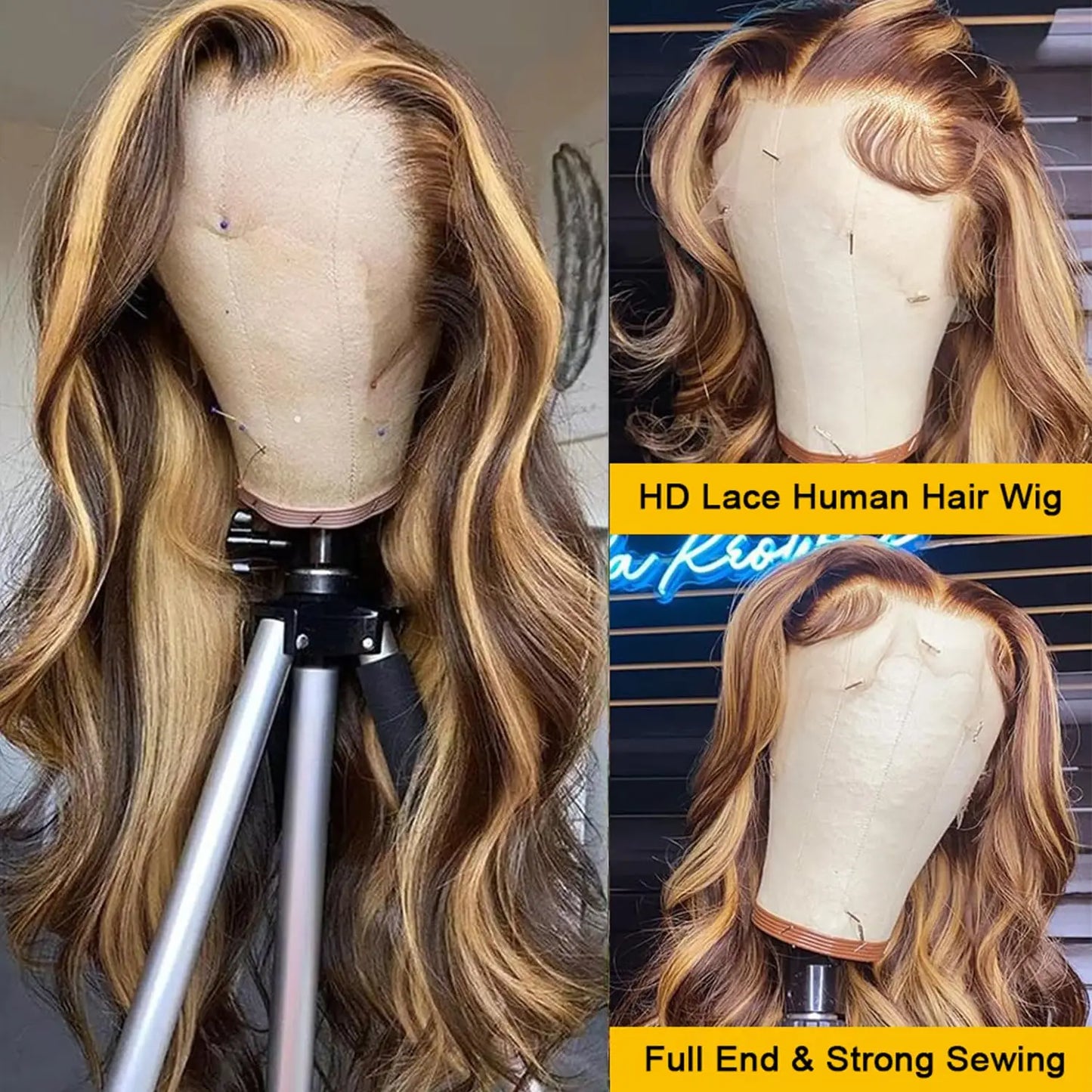 30 Inch 4/27 Highlight Wig Human Hair Body Wave 13x6 Hd Lace Frontal Wig Brazilian Remy Colored Transparent Lace 13x4 For Women