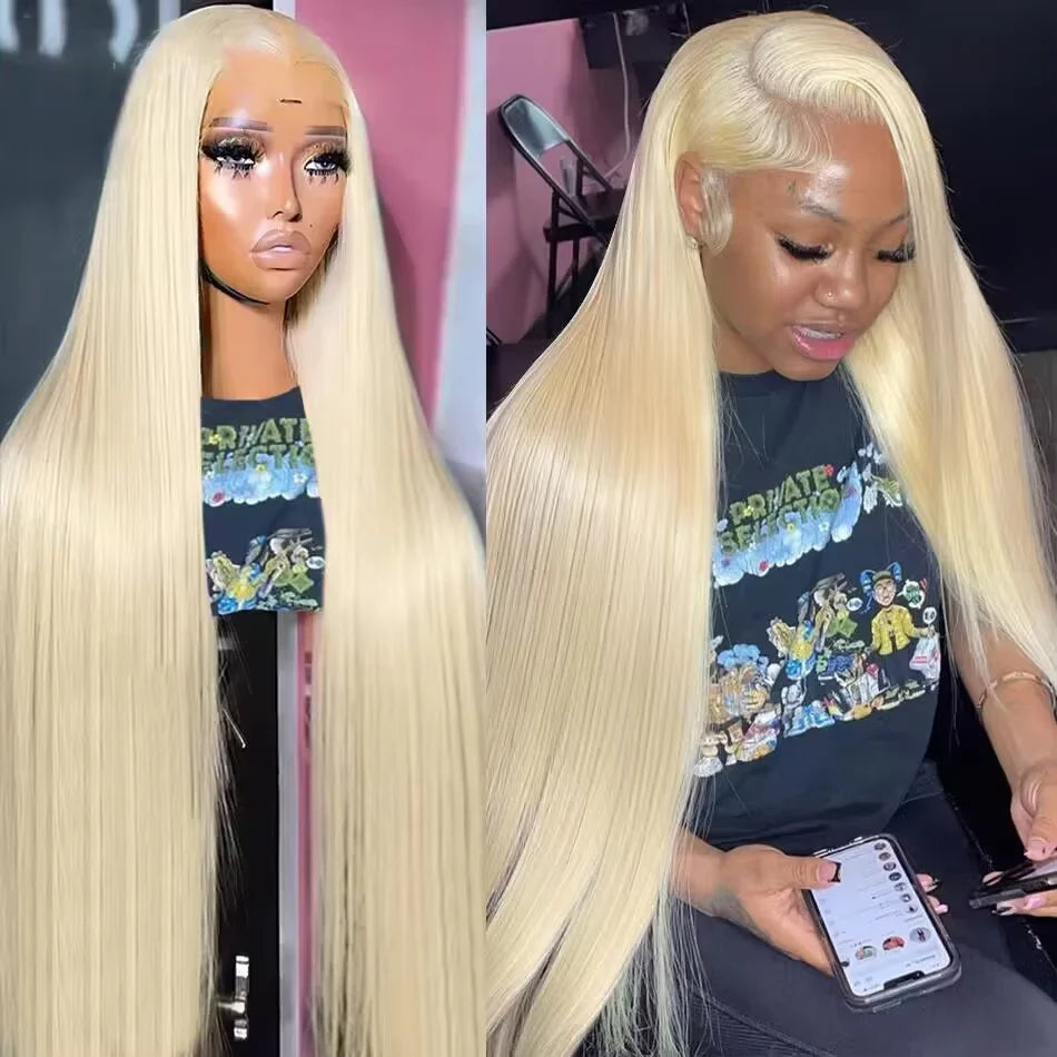 Brazilian blonde 613 30 inch bone straight human hair wigs 13x6 lace frontal wig 250 density 13x4 lace front wig for black women