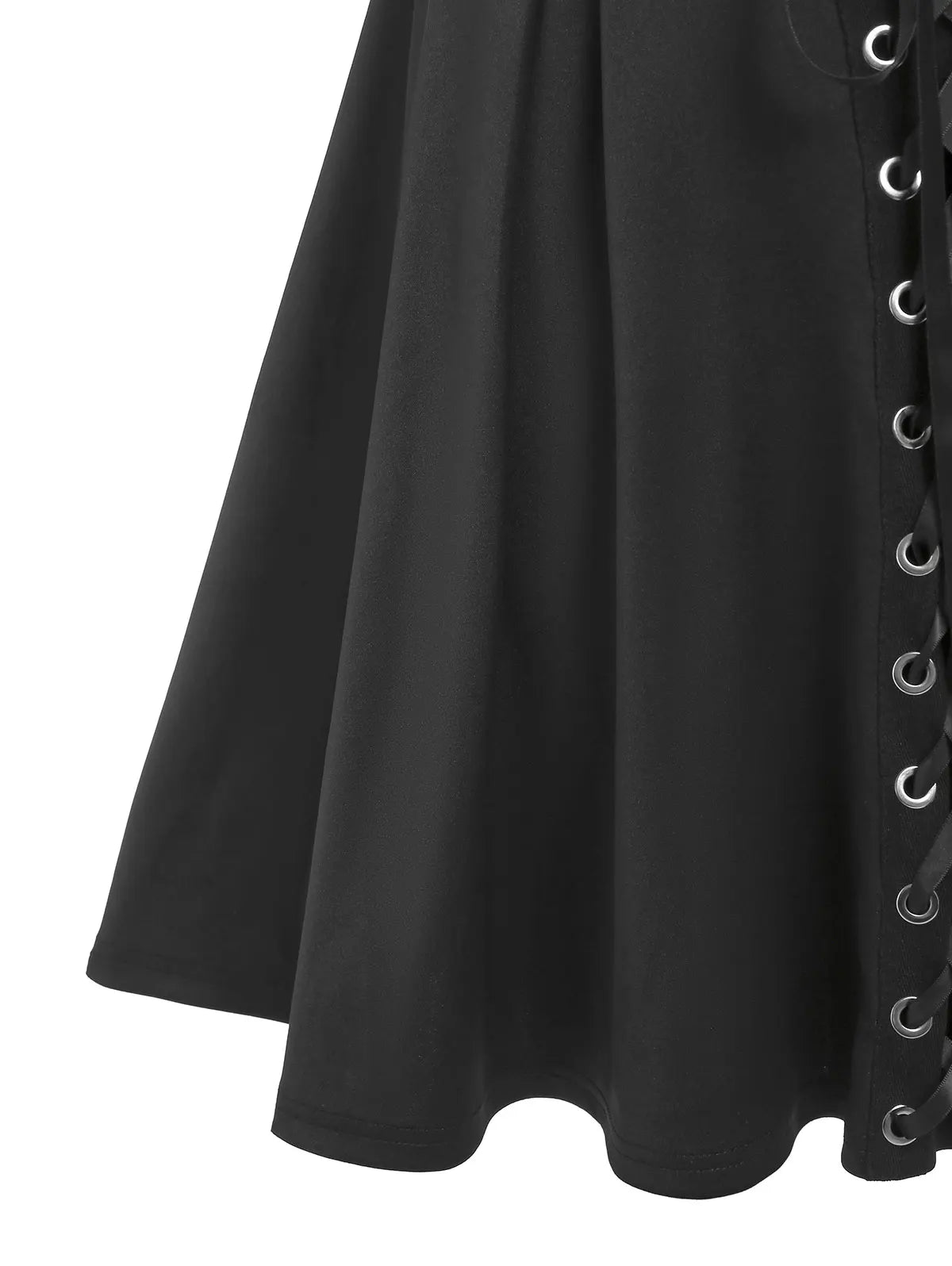 ROSEGAL Plus Size Women's High Waist Jumper Skirts Gothic Lace Up Buckles Godet Hem A Line Suspender Skirt Three Colors Choose