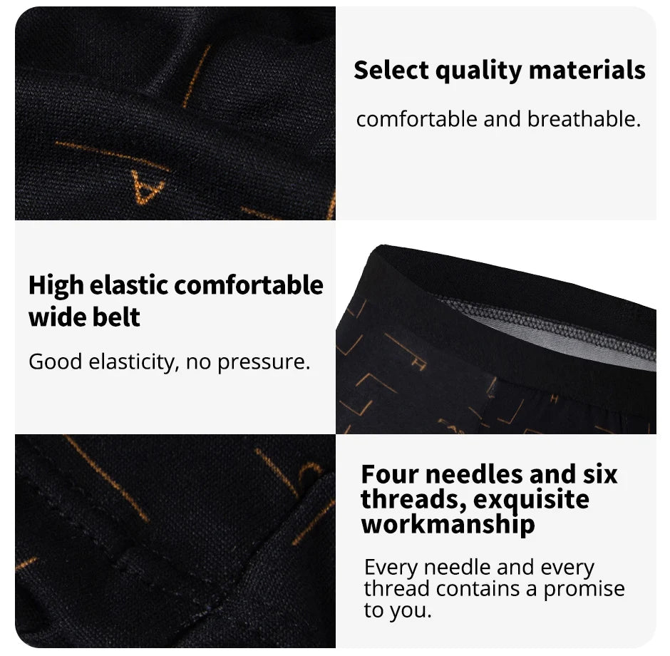4-piece MEN'S Underwear Comfortable and Fashionable Plus-size Printed Boyshort Maximum 6XL Swimming Trunks for Teenagers.