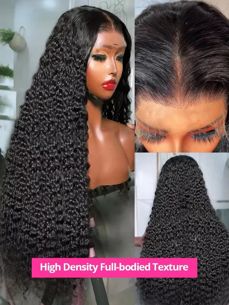 200 Density Water Wave 13x6 Transparent Lace Front Wig Glueless Human Hair Wigs Deep Wave 13x4 Lace Frontal Wig For Women