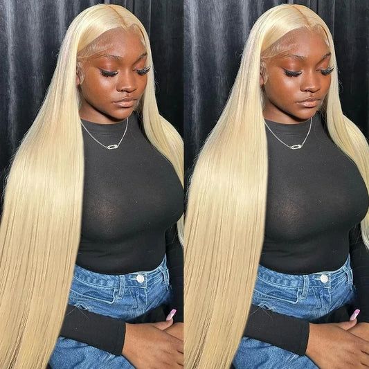 Brazilian blonde 613 30 inch bone straight human hair wigs 13x6 lace frontal wig 250 density 13x4 lace front wig for black women