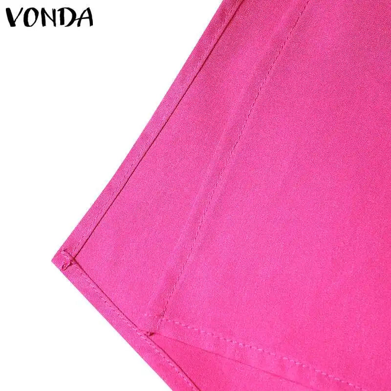 Plus Size VONDA Women Fashion Pant Sets Elegant Suits Long Sleeve Asymmetrical Patchwork Casual Top and Long Pants Bohemian Sets