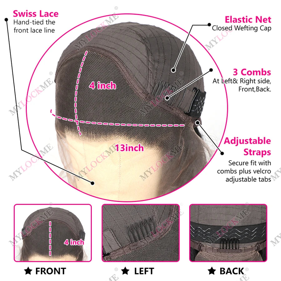 200 Density Water Wave 13x6 Transparent Lace Front Wig Glueless Human Hair Wigs Deep Wave 13x4 Lace Frontal Wig For Women
