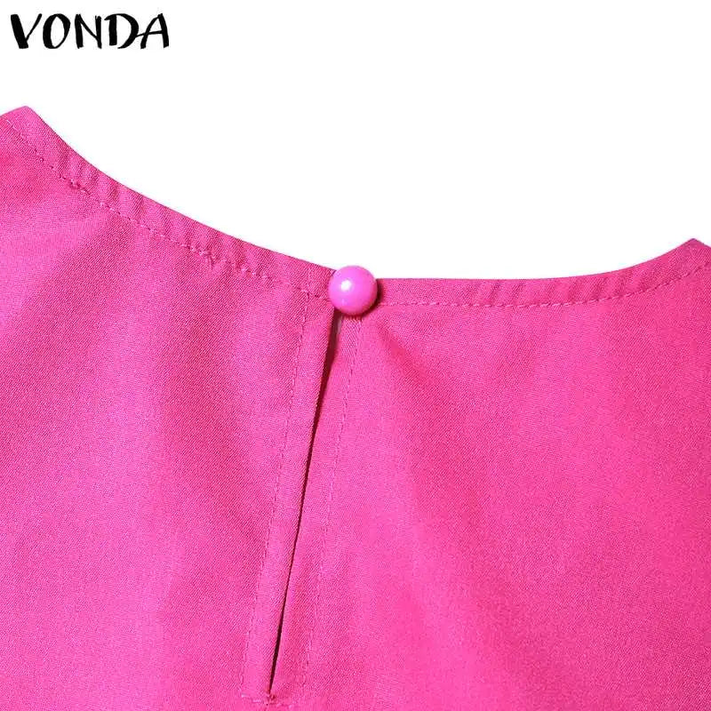 Plus Size VONDA Women Fashion Pant Sets Elegant Suits Long Sleeve Asymmetrical Patchwork Casual Top and Long Pants Bohemian Sets