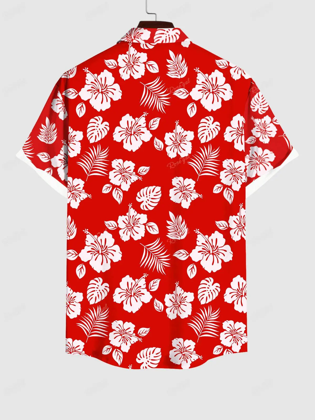 Rosegal Matchable Couple Hawaiian Flower Coconut Leaves Print Shirt or Plus Size Knee Length Fit and Flare Tank Dress