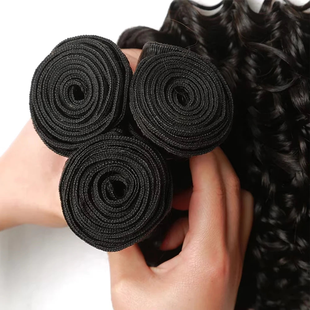 Deep Wave Bundles Human Hair 18 20 22 Inch Water Wave Bundles 10A Brazilian 100% Unprocessed Virgin Human Hair