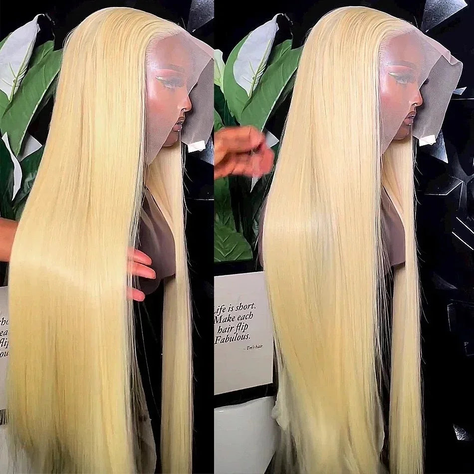 Brazilian blonde 613 30 inch bone straight human hair wigs 13x6 lace frontal wig 250 density 13x4 lace front wig for black women
