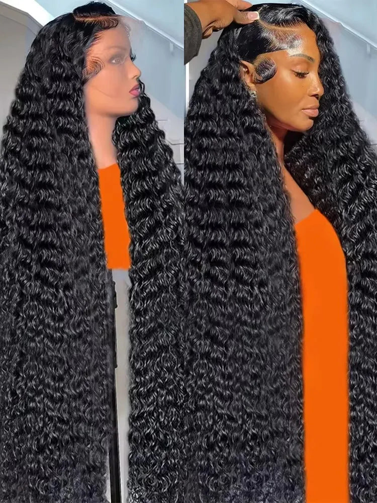 200 Density Water Wave 13x6 Transparent Lace Front Wig Glueless Human Hair Wigs Deep Wave 13x4 Lace Frontal Wig For Women
