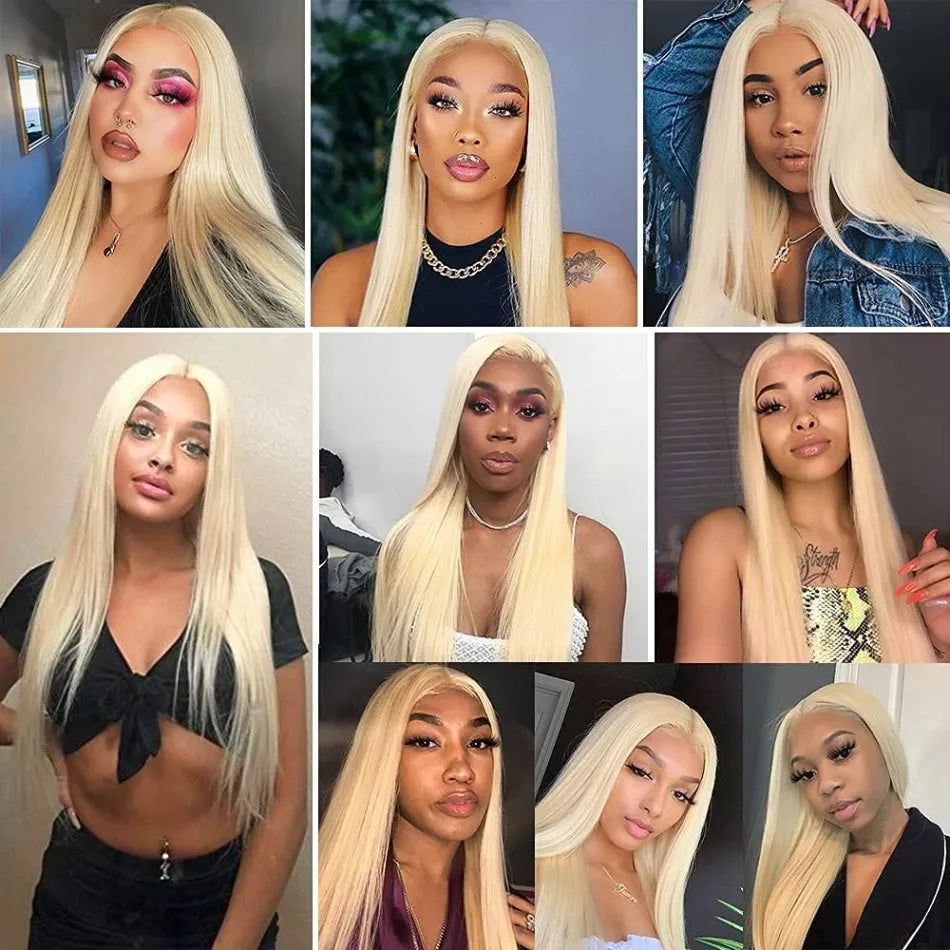 Brazilian blonde 613 30 inch bone straight human hair wigs 13x6 lace frontal wig 250 density 13x4 lace front wig for black women