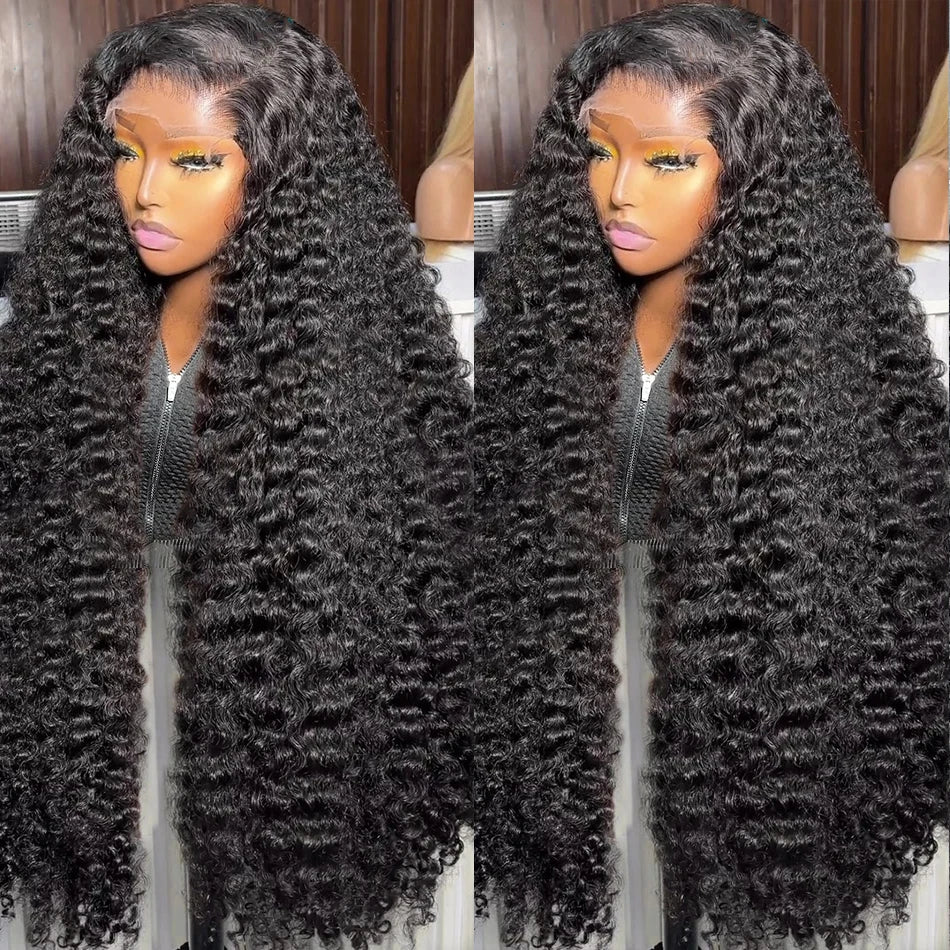 200 Density Water Wave 13x6 Transparent Lace Front Wig Glueless Human Hair Wigs Deep Wave 13x4 Lace Frontal Wig For Women