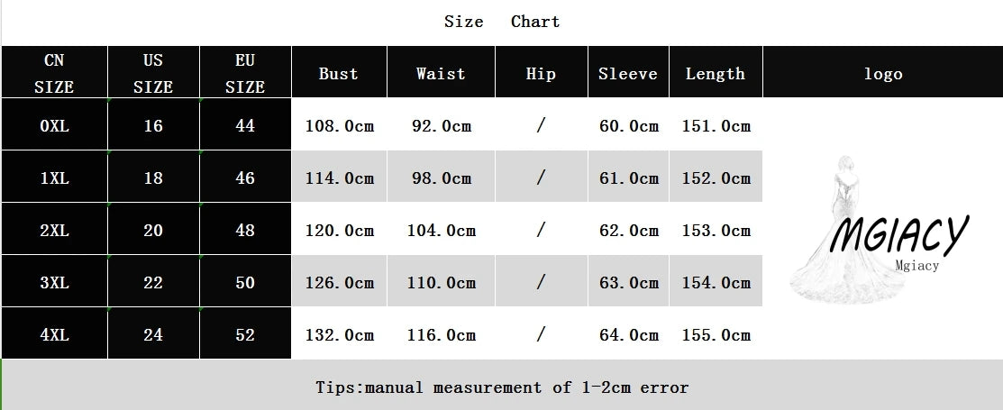 Mgiacy  plus size  Round neck flared sleeves bust pleated sequins A full skirt Evening gown PROM dress Party dress